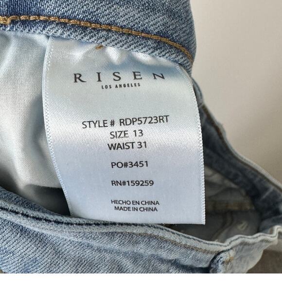 Risen Jeans Light Wash Straight Wide Cuff Jeans with Seam Size 31 - Picture 6 of 7